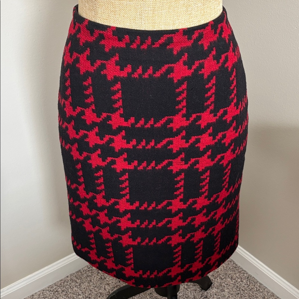 Talbots Red and Black Pencil Skirt